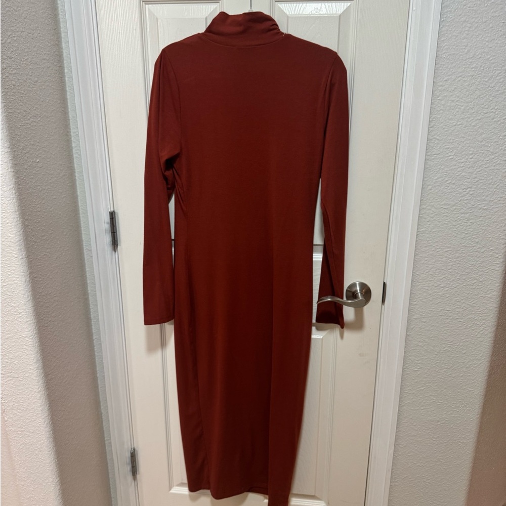 Good American Long Sleeve Rust Dress